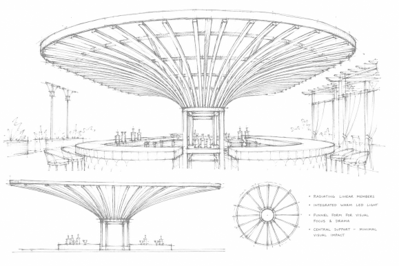 FARZI Cafe — architectural drawing