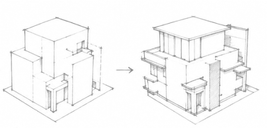 The Interlock House — architectural drawing
